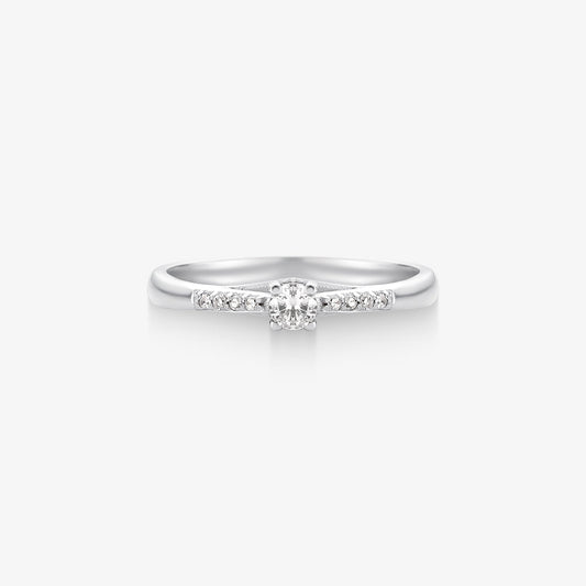 Anel Solitario Zenith com Diamante em Ouro Branco 18K