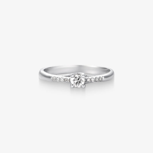 Anel Solitário Serena com Diamante em Ouro Branco 18K