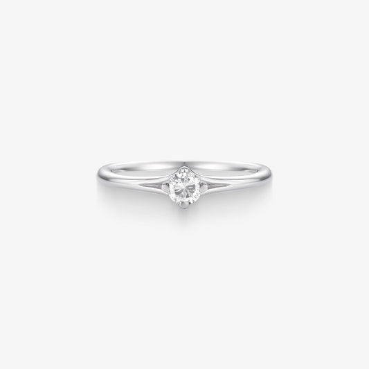 Anel Solitário Monarch com Diamante em Ouro Branco 18K