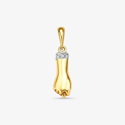 Pingente Figa com Diamantes em Ouro Amarelo 18K