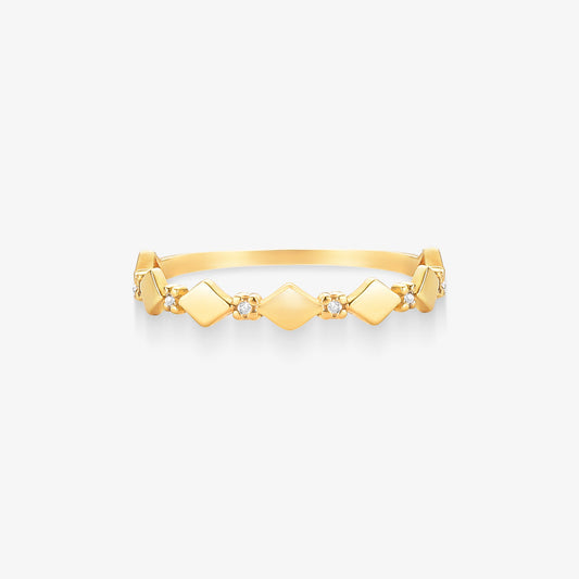 Anel Losangos em Ouro 18K