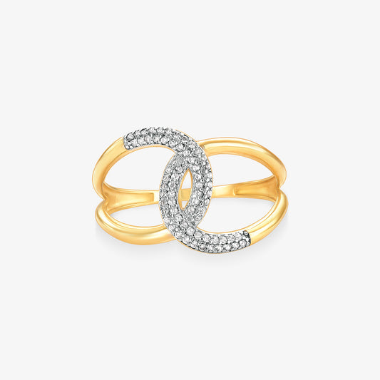 Anel Elos Vazado em Ouro Amarelo 18K