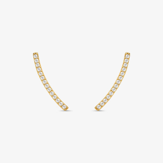 Brinco Arco com Pedras Ouro Amarelo 18K