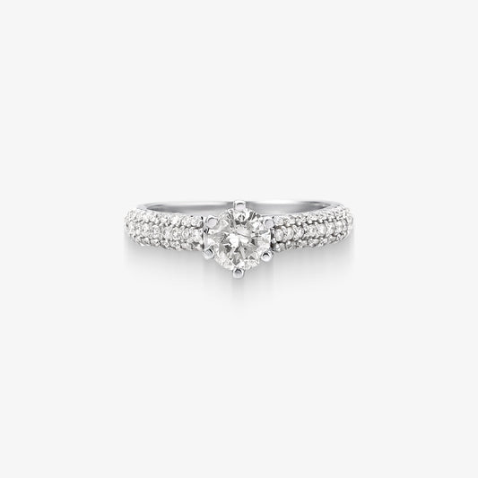 Anel Solitário Infinity com Diamante em Ouro Branco 18K