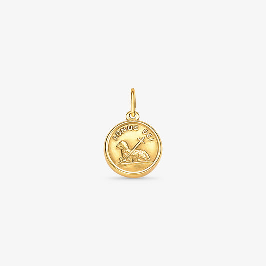 Pingente Medalha Batismo em Ouro Amarelo 18K