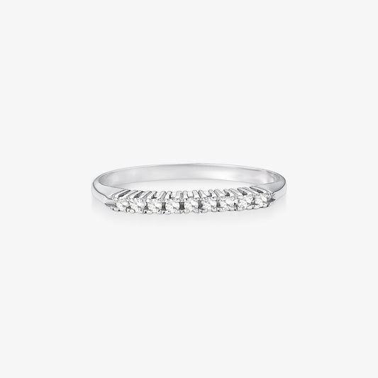 Anel Meia Aliança Atena com Diamantes em Ouro Amarelo 18K