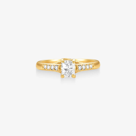 Anel Solitário Atlas com Diamante em Ouro Amarelo 18K