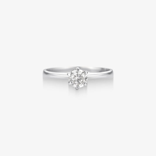 Anel Solitário Arcádia com Diamante em Ouro Branco 18K