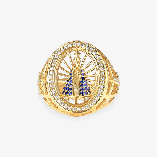 Anel N.Sra Aparecida em Ouro Amarelo 18K