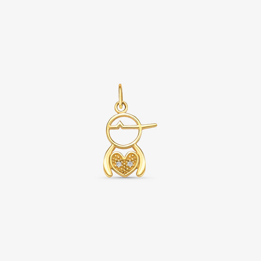 Pingente Menino Vazado em Ouro Amarelo 18K