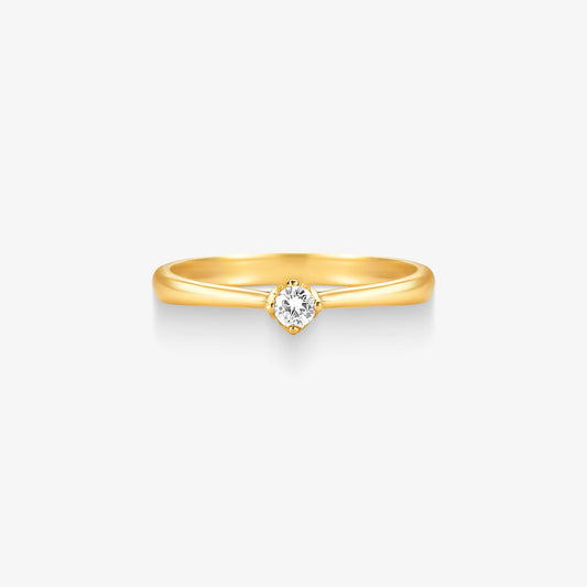 Anel Solitário Clarus com Diamante em Ouro Amarelo 18K