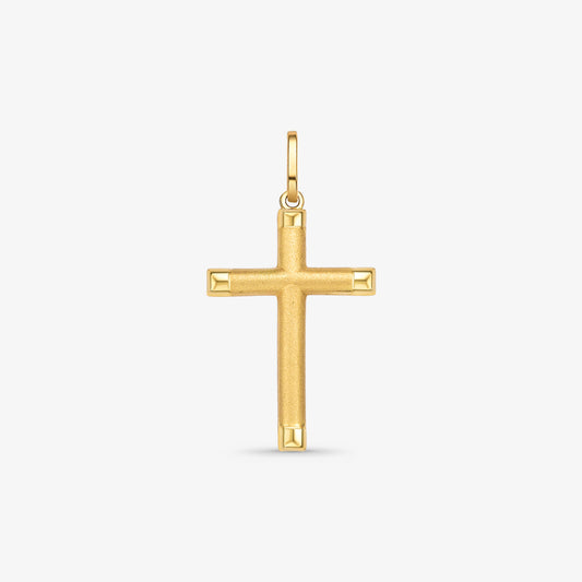 Pingente Cruz Fosca em Ouro Amarelo 18K