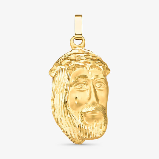 Pingente Face de Cristo Grande em Ouro Amarelo 18K