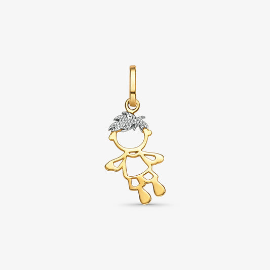 Pingente Menino Bicolor em Ouro 18K