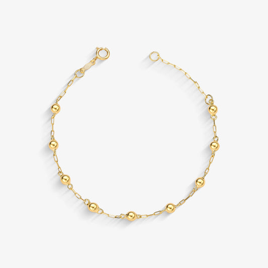 Pulseira Infantil Cartier Bolinhas em Ouro Amarelo 18K