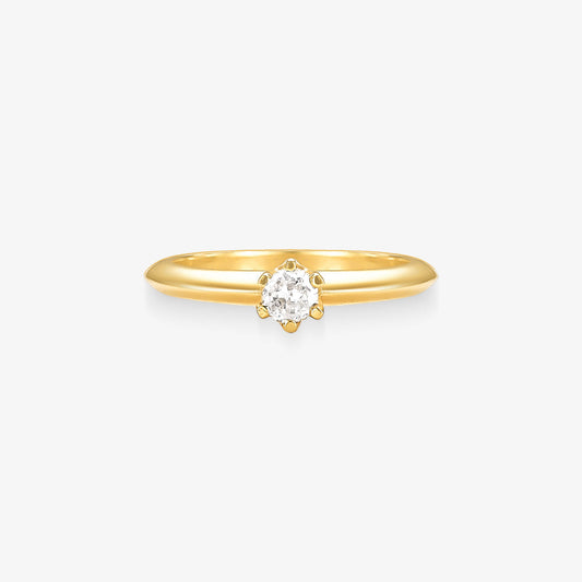 Anel Solitário Imperial com Diamante em Ouro Amarelo 18K