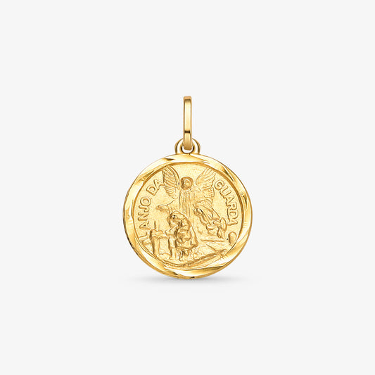 Pingente Medalha Anjo da Guarda em Ouro Amarelo 18K