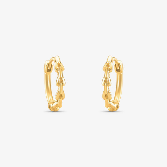 Brinco Argola Trabalhada Grande em Ouro Amarelo 18K