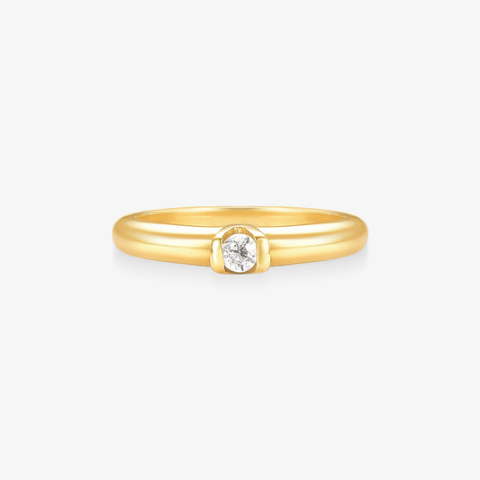 Anel Solitário Encanto com Diamante em Ouro Amarelo 18K