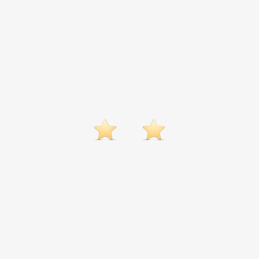 Brinco Infantil Estrela Lisa P em Ouro Amarelo 18K