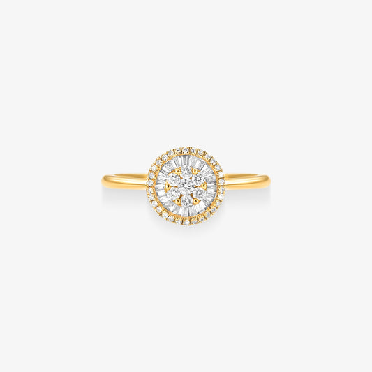 Anel Pizza com Diamante em Ouro Amarelo 18K
