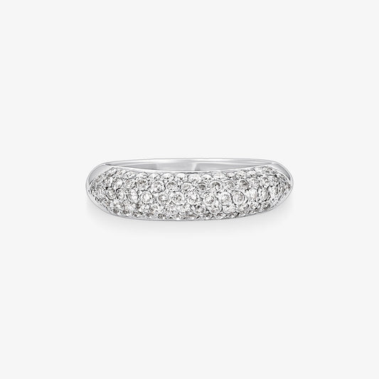Anel Pavé XIII com Diamantes em Ouro Branco 18K