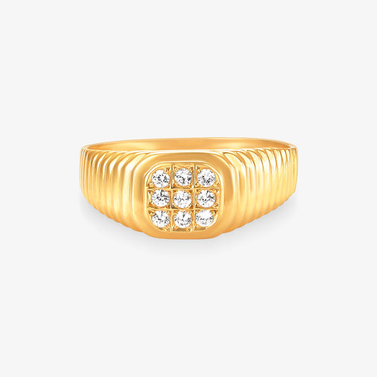 Anel Vento Estampo em Ouro Amarelo 18K