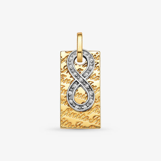Pingente Infinito com Diamantes em Ouro Amarelo 18K