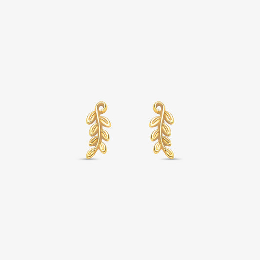 Brinco Folhagem em Ouro Amarelo 18K