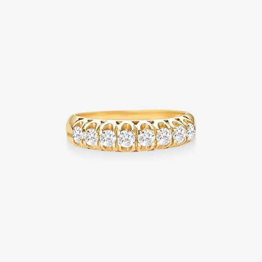 Anel Meia Aliança Legado com Diamantes em Ouro Amarelo 18K