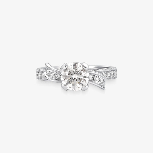 Anel Solitário Valence com Diamante em Ouro Branco 18K