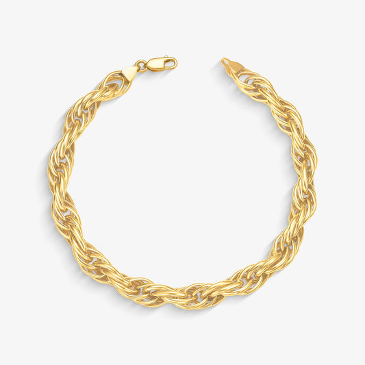 Pulseira Cordão Baiano em Ouro Amarelo 18K, 21cm