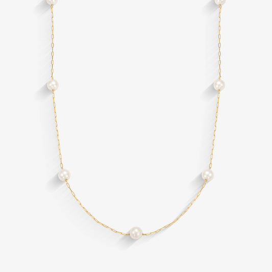 Gargantilha Cartier com Pérola Natural em Ouro Amarelo 18K, 40cm