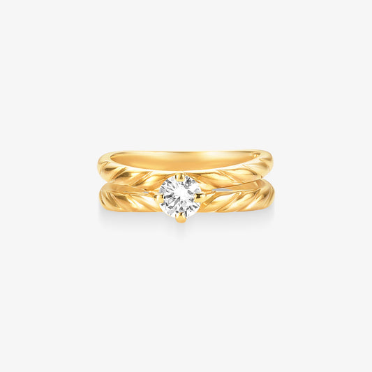 Anel Solitário Belle com Diamante em Ouro Amarelo 18K