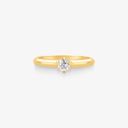 Anel Solitário Mirella com Diamante em Ouro Amarelo 18K