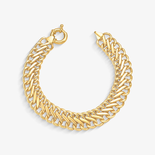 Pulseira Lacraia Fio em Ouro Amarelo 18K, 19cm