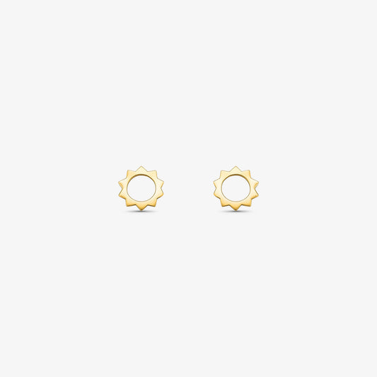Brinco Sol Médio Vazado em Ouro Amarelo 18K
