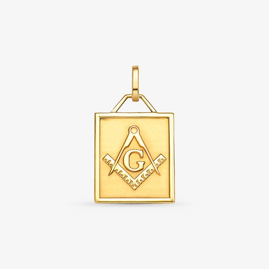 Pingente Placa Maçonaria em Ouro Amarelo 18K