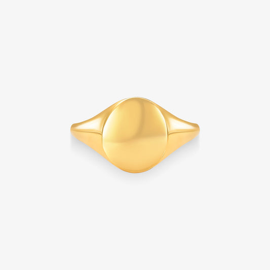 Anel Chapinha Oval em Ouro Amarelo 18K