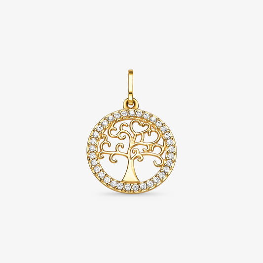 Pingente Árvore da Vida com Pedras em Ouro Amarelo 18K