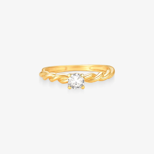 Anel Torcido em Ouro Amarelo 18K