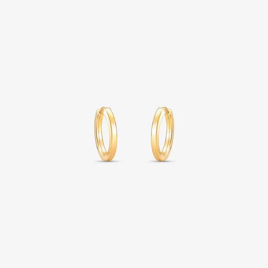 Brinco Argola Redonda Fio Quadrado em Ouro Amarelo 18K