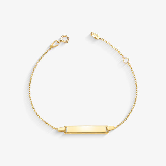 Pulseira Chapinha Chanfrada em Ouro Amarelo 18K