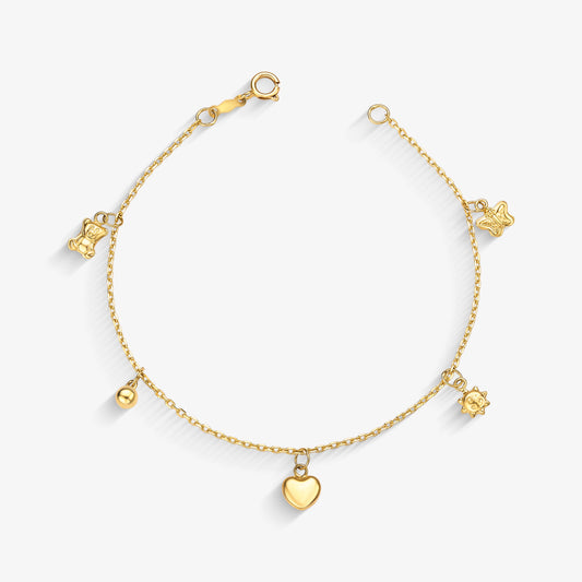 Pulseira Ping Infantil em Ouro Amarelo 18K