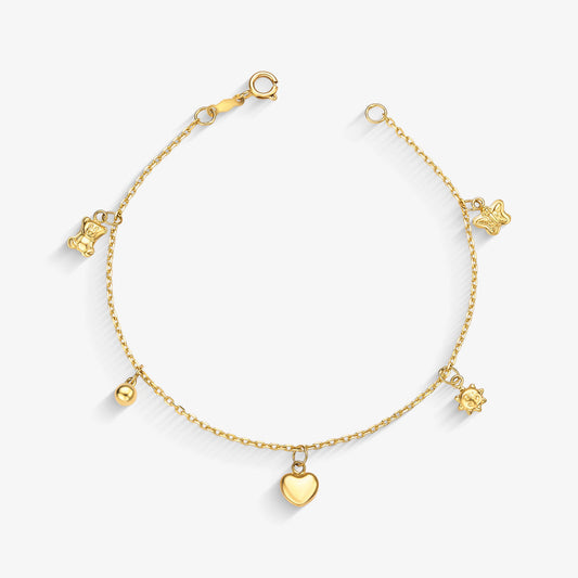 Pulseira Ping Infantil em Ouro Amarelo 18K