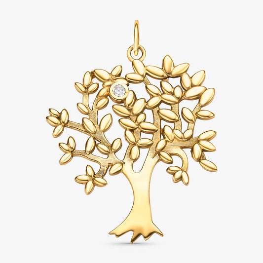 Pingente Árvore da Vida com Pedras em Ouro Amarelo 18K