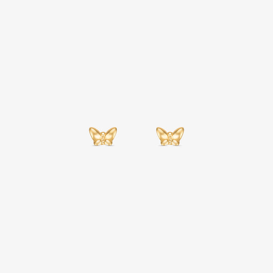 Brinco Micro Borboleta Baby em Ouro Amarelo 18K