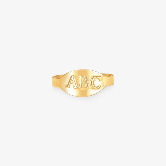 Anel Infantil ABC em Ouro Amarelo 18K