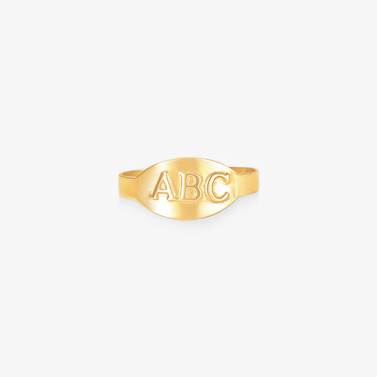 Anel Infantil ABC em Ouro Amarelo 18K