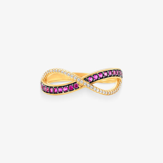 Anel Infinito em Ouro Amarelo 18K